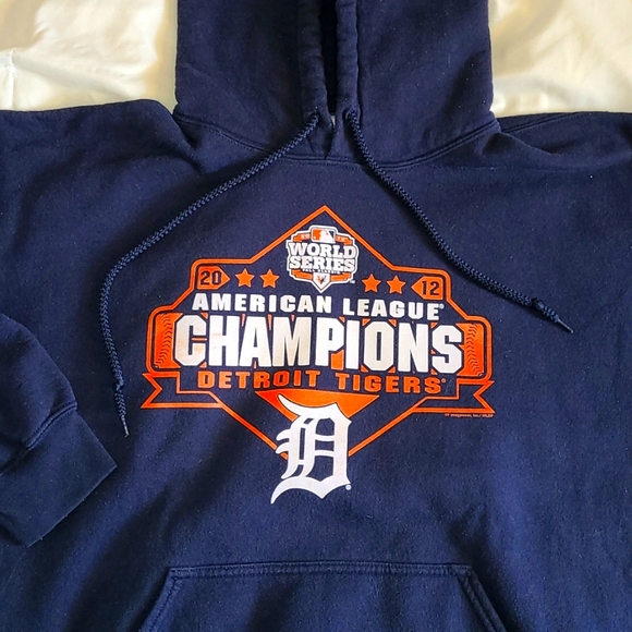 Detroit Tigers 2012 World Series American League Champions Navy Blue Hoodie - Picture 2 of 4